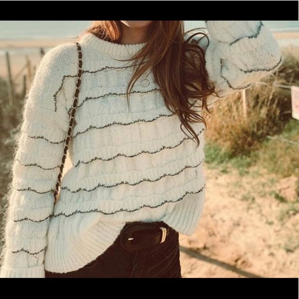 Zara Knit Sweater with Ruffles